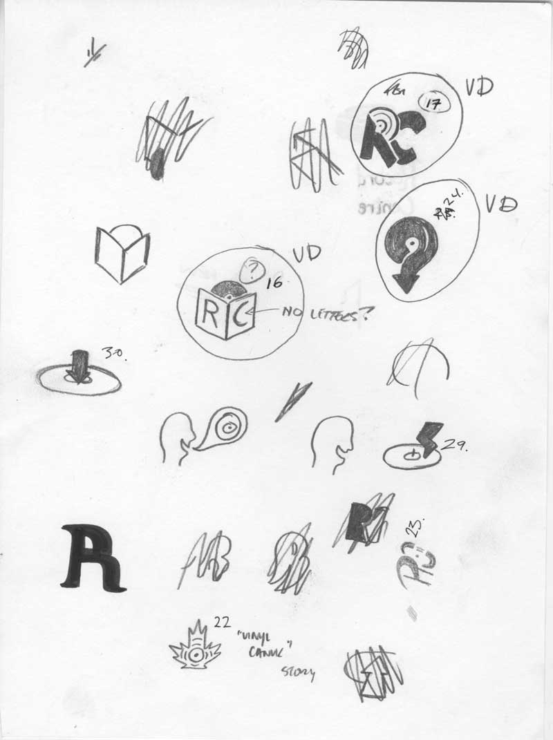 Rough sketches of different potential logos
